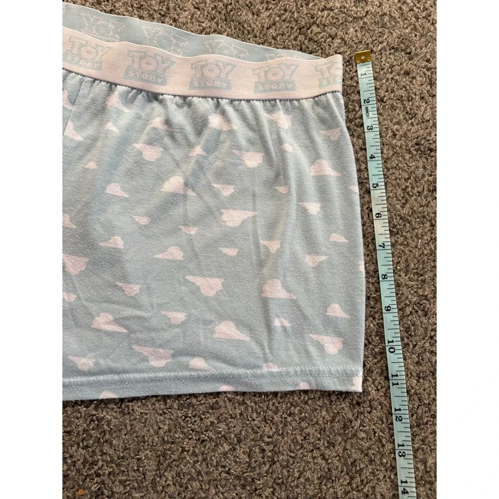 Toy Story Pajama Shorts Women XL Blue Cloud Print Elastic Waist Lounge Disney - Picture 9 of 9